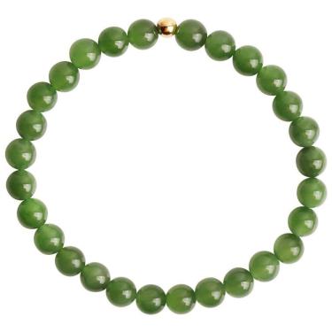 Imagem de Pulseira de miçangas de jade de nefrite natural de 6 mm para mulheres
