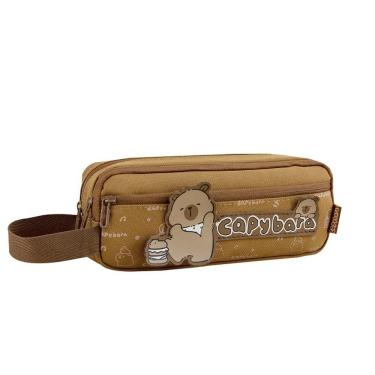 Imagem de Estojo para lápis Capivara, tecido Oxford de 3 camadas de grande capacidade