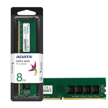 Imagem de Memória RAM Adata 8GB DDR4 3200MHz 1.2V UDIMM, CL22, Single Rank, Desktop – AD4U32008G22-SGN