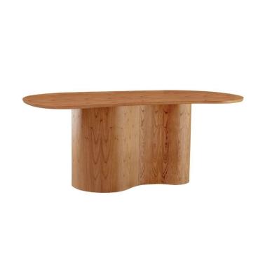 Imagem de Mesa Suiça 180cm Tampo Orgânico Laminado Moderna Mobília Cinamomo Imbuia