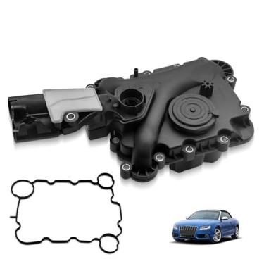 Imagem de 06E103547S Separador de óleo da válvula de ventilação do cárter do motor compatível com Audi Q5 2013-2017 3.0L, A5 S5 2012-2017 3.0L, A4 2013-2015 3.0L, 06E103547AH 06E1035547AH 47C 06 E103547F