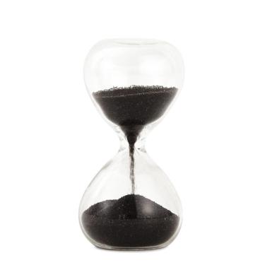 Imagem de Ampulheta Decorativa em Vidro Areia Preta 1 Minuto 6cm 18739P Mart
