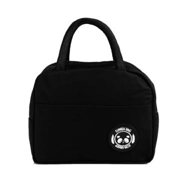 Imagem de Bolsa Térmica Pequena 4 Latas Poliéster 5 Litros Bolso frontal Ziper Superior com Alça Lanche Marmita Serviço Camping Praia (Preto)