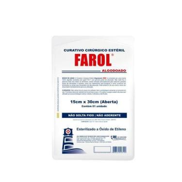 Imagem de Curativo Cirúrgico Estéril De Algodão 15X30Cm - Farol