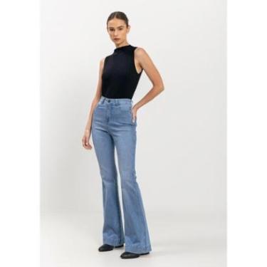 Imagem de Calça Flare Jeans Perfect Com Cintura Alta E Bolsos-Feminino