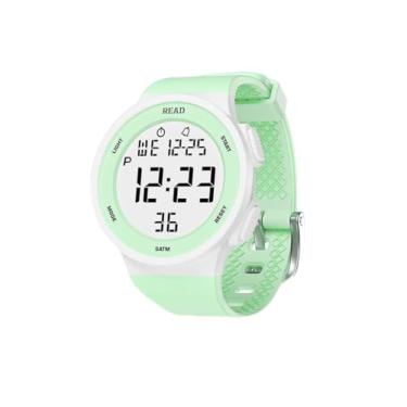 Imagem de Relógios digitais minimalistas, esportivos, à prova d'água, versátil, relógios de pulso para homens e mulheres com luz noturna LED, alarme de data, cronômetro, Verde 1