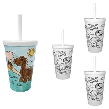 Imagem de 4 Copos Para Pintar Copo Infantil 350ml Seguro Resistente - NEOPLAS