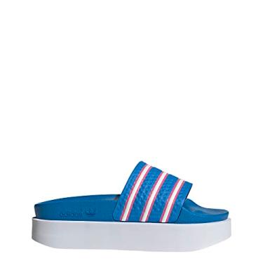 Imagem de adidas Adilette Bonega feminino, Blue Rush/Branco/Pulse Magenta, 8