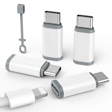 Imagem de Pacote com 4 adaptadores Lightning para USB C para iPhone 15/16/16 Pro Max/Plus, Samsung S24/S25, Google Pixel, Nintendo Switch, conector de cabo USB tipo C para Lightning para carregador de iPhone 16