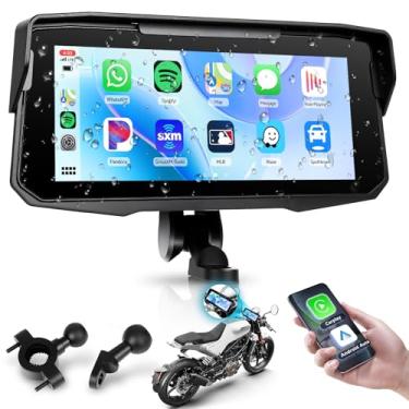 Imagem de Rimoody de 6,86 polegadas com tela Carplay sem fio para carro, Bluetooth, navegação GPS, EQ, tela sensível ao toque IP67 à prova d'água, link espelhado, controle de voz