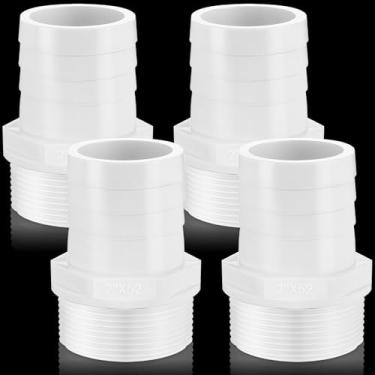 Imagem de Innconee Adaptador de encaixe de tubo de PVC para piscina, 4 peças, acessórios de mangueira farpada x NPT macho para tubo industrial portátil água jardim mangueira de cozinha bomba de piscina (3/10.2