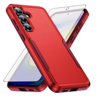 Imagem de Asuwish Capa de telefone para Samsung Galaxy S25 FE 5G com película protetora de tela de vidro temperado e fina híbrida protetora de corpo inteiro, camada dupla, acessórios para celular S 25 EF S25FE