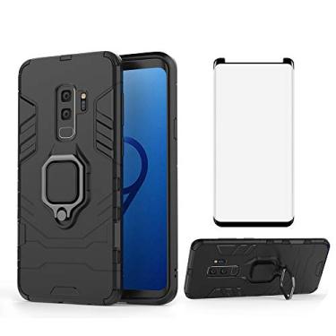Imagem de Capa de celular para Samsung Galaxy S9 Plus com película protetora de tela de vidro temperado e suporte magnético com suporte suporte fino acessórios para celular rígido Glaxay S9+ 9S 9+ S 9 9plus
