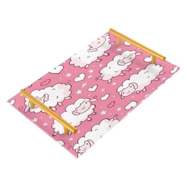 Imagem de Wassud Bandeja engraçada para banheiro de ovelhas acrílicas, bandejas de perfume, alça de maquiagem, cômoda, quarto, cozinha, mesa, 30 x 20 cm
