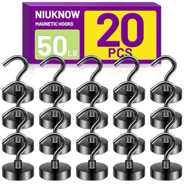 Imagem de Niuknow Ganchos magnéticos para cabines de cruzeiro, ganchos magnéticos pretos de 23 kg para pendurar, ímãs de cruzeiro, ímãs para sala de aula, ao ar livre, churrasqueira, escritório, casa, itens