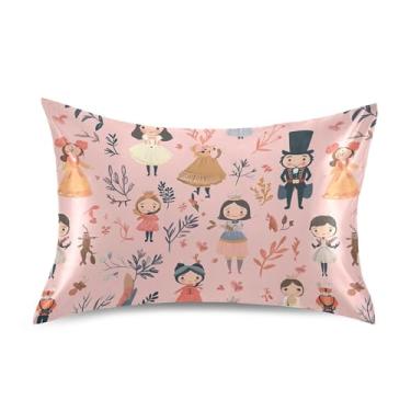 Imagem de xigua Fronha de cetim de personagens de desenho animado para cabelo e pele lavável na máquina almofada de cetim antiderrapante refrescante capa de travesseiro de cama padrão com fecho de envelope, 51