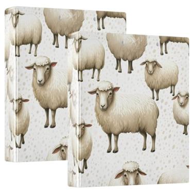 Imagem de Burbuja Candeeiros de ovelha com 3 argolas de 3 cm para trabalho de escritório, fichário de anel aberto D serve para papel tamanho carta com visão clara, 2 bolsos, pacote com 2