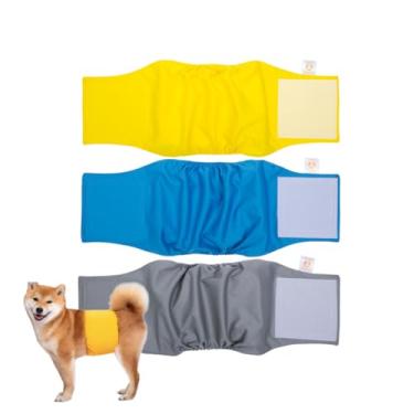 Imagem de Kit 3 Fraldas Cachorro Macho Reutilizáveis Cor 1- Materiais Duráveis ​​Solução lavável na máquina para incontinência de animais de estimação e viagens longas Petting Is Caring (PP)
