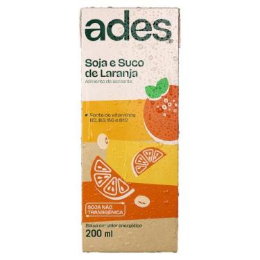 Imagem de Bebida à Base de Soja Sabor Laranja Ades 200ml