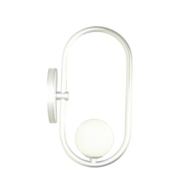 Imagem de Candeeiro de parede oval – esfera de vidro de 8 cm com casquilho G9. Iluminação decorativa adequada para quartos, salas de estar ou corredores, combinando charme com praticidade (Prata)