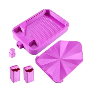 Imagem de Fiocias Bandeja para Artes com Miçangas com Tampa, Organizador de Miçangas, Recipiente de Armazenamento Ergonômico Antirriscos, Organizador para Artesanato, Tolet, Tamanho real