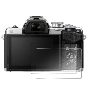 Imagem de pssped 2 peças protetoras de tela compatíveis com Olympus E-PL10 E-M5III E-M1 MarkII E-M5 MarkII E-M10 MarkII/III, filme de vidro transparente, acessórios para câmera digital, impressão antiarranhões