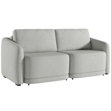 Imagem de Sofá Cama Casal Para Sala 216cm Polska K04 Linho Cinza - Mpozenato