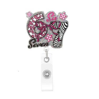 Imagem de Carretel de crachá retrátil com clipe jacaré, porta-cartão de identificação com design de gato, acessórios fofos para enfermeira, médico, professor, estudante, escritório (67-2)