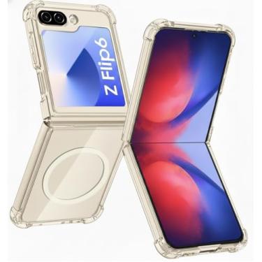Imagem de Capa Case Protetora Compatível Samnsung Galaxy Z Flip 6 Transparente Magnética Anti Shock Impacto Premium