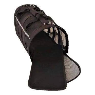 Imagem de Bolsa Transporte Pet Gato Cachorro Cao Animais Estimaçao Bichos Faixa Refletiva Passeio Aviao Onibus Confortavel