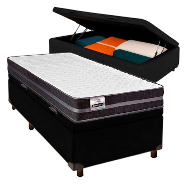 Imagem de Cama Box Bau Blindado Solteiro + Colchão Molas Ultralastic Bogota Inducol
