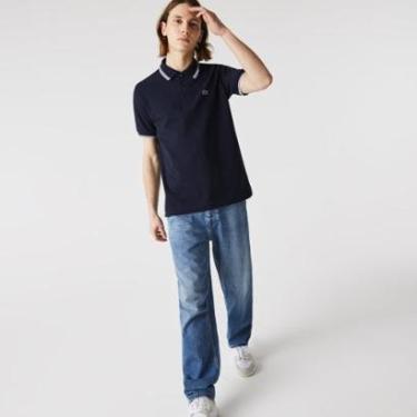Imagem de Camisa Polo Lacoste Classic Fit em Piqué de Algodão com Detalhes Listrados Masculina-Masculino