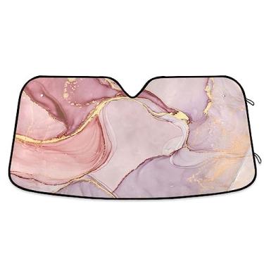 Imagem de Papel de parede de pedra colorida sombra de carro, viseira solar para janela de carro, acessórios de verão para carro