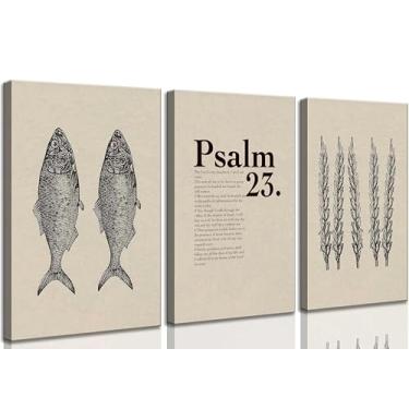 Imagem de 3 peças Jesus Feeds The 5000 Canvas Wall Art Christian Bible Verses Miracle Of The Five Loaves And Two Fish Faith Painting Picture Wall Decor Poster Printing Artwork for Church Living Room