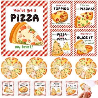 Imagem de Marspark 25 conjuntos de presentes de dia dos namorados, notas adesivas de pizza a granel com cartões, presentes de troca de namorados para estudantes, sala de aula, escola, lembrancinhas de festa de