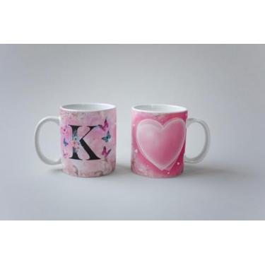 Imagem de Caneca Alfabeto Borboleta Porcelana 325ml (K)