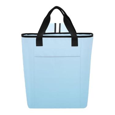 Imagem de Bolsa térmica para garrafas, bolsa térmica com gradiente azul claro, à prova d'água, 36 latas, bolsa refrescante, para mulheres, viagens