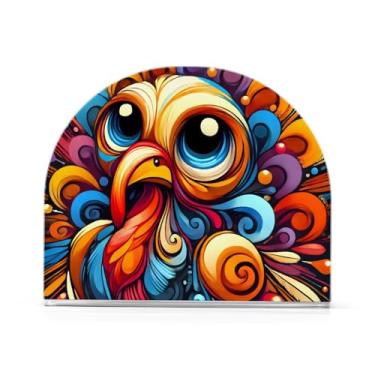 Imagem de Porta-guardanapos de mesa laranja arte abstrata peru, 1 pacote, porta-guardanapos acrílico, porta-guardanapos para mesas