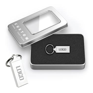 Imagem de Chaveiro personalizado, pen drives de metal USB, chaveiro com logotipo personalizado, pen drives personalizados em massa para brindes promocionais, eventos de negócios, acessórios principais, opção de