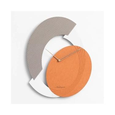 Imagem de Relógio de parede Sala de estar Criatividade personalizada Simplicidade moderna Nórdica Luxo Casa Relógio Moda Decoração parede Arte, 48x60cm Sem tique-taque(Orange)