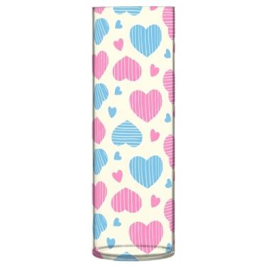 Imagem de CEBUGI Vaso de flores de coração, 10 x 30 cm, vaso cilíndrico para flores, vaso transparente inquebrável para festa de casamento, decoração de casa