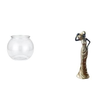 Imagem de Whtkoph Ornamento Transparente para Aquário Pequeno, Vaso de Mesa, Estátua Vintage de Tribal, Figura Decorativa para Escritório, Escritor