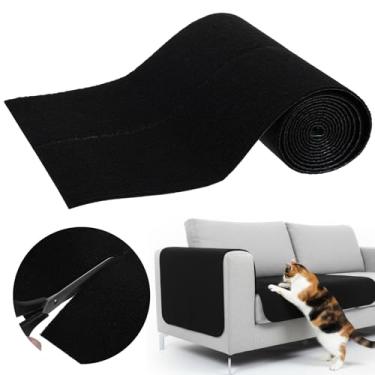 Imagem de Tapete de arranhão para gatos, adesivo aparável, tapete de escalada, reposição para gatos faça você mesmo, prateleira de árvore, sofá, canto, parede, gatos, protetor de móveis (preto, 300 x 40 cm)