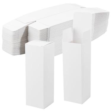 Imagem de BENECREAT Caixa de presente de papel com 50 peças, caixas de papelão retangulares de 4 x 4 x 15 cm para lembrancinhas de aniversário, lembrancinhas de festa e embalagem de dia dos namorados (branca)