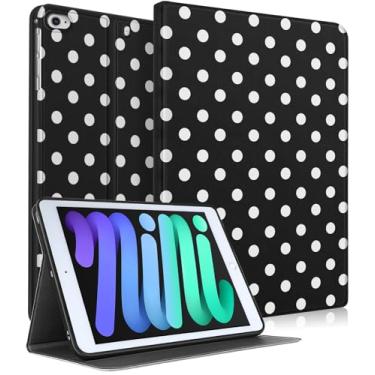 Imagem de Wazzasoft for iPad mini 5th 2019/Mini 4th 2016 Case - Women Girls Cute Smart Folio Cover (Auto Wake/Sleep) with Build-in Pencil Holder for Apple Tablet Soft TPU Protective Cover,Polka Dots