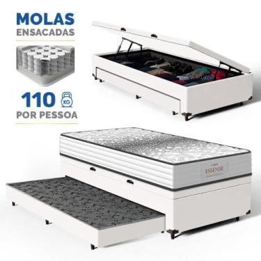 Imagem de Cama Box Baú com Colchão de Molas Ensacadas Double Face Essence Probel