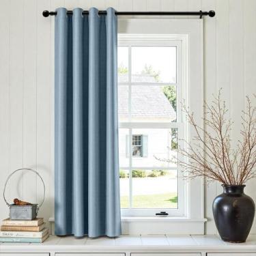 Imagem de Cortina jinchan Linen Texturizada Room Darkening 180x183cm Azul