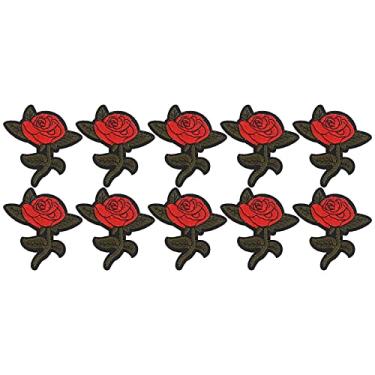 Imagem de Adesivos de pano bordado DIY Remendos decorativos adesivos para bolsas de roupas Decoração de reparo de cachecol Cores brilhantes Padrões especiais Material de poliéster de alta (Remendo de pano rosa)