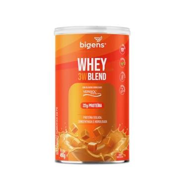 Imagem de Whey Protein 3W Blen, Isolado, Concentrado e Hidrolisado, com Colágeno VERISOL®, 450g, Sabor Doce de Leite, Bigens