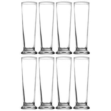 Imagem de Kit com 8 Copos P/ Cerveja Chopp 250ml Vidro Drink Bar Refrigerante - 